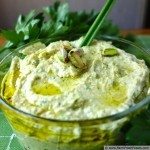 Garlic Scape Pistachio Pesto Hummus
