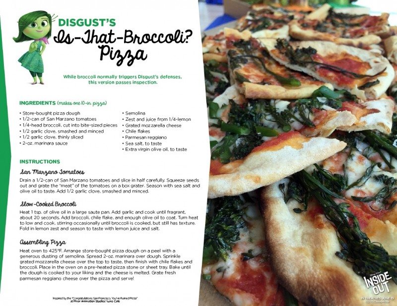 Inside Out Recipe Disgust Is That Broccoli Pizza