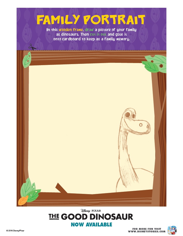 The Good Dinosaur Activity Sheet Family Portrait