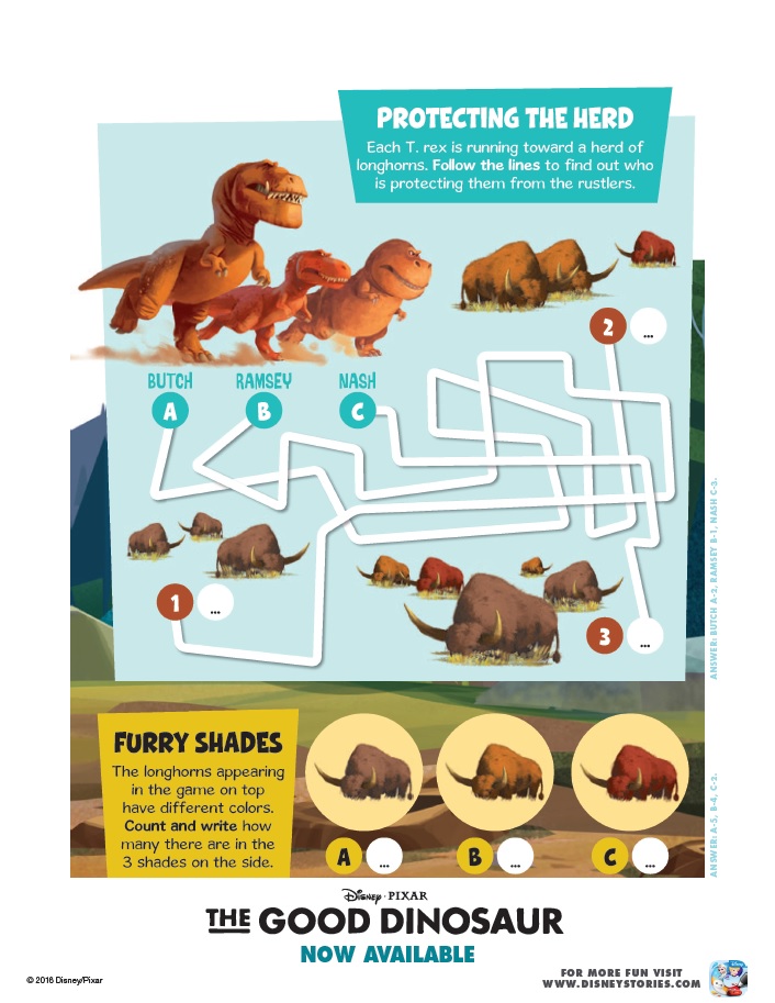 The Good Dinosaur Activity Sheet Protecting The Herd