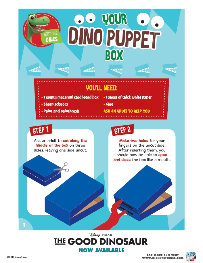 The Good Dinosaur Activity Sheet Your Dino Puppet Box