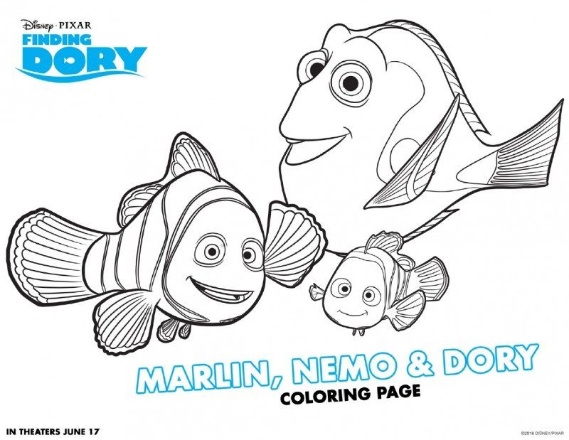 Finding Dory Coloring Pages are now available to download and print for free! Get your Finding Dory coloring pages printables here. Finding Dory Marlin Nemo and Dory Coloring Page
