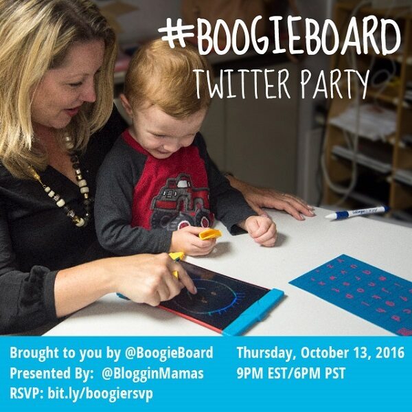 Let's Boogie with Boogie Board at the #BoogieBoard Twitter Party to learn more about these neat boards on 10/13 at 9pm EST! RSVP to win fun prizes!!!