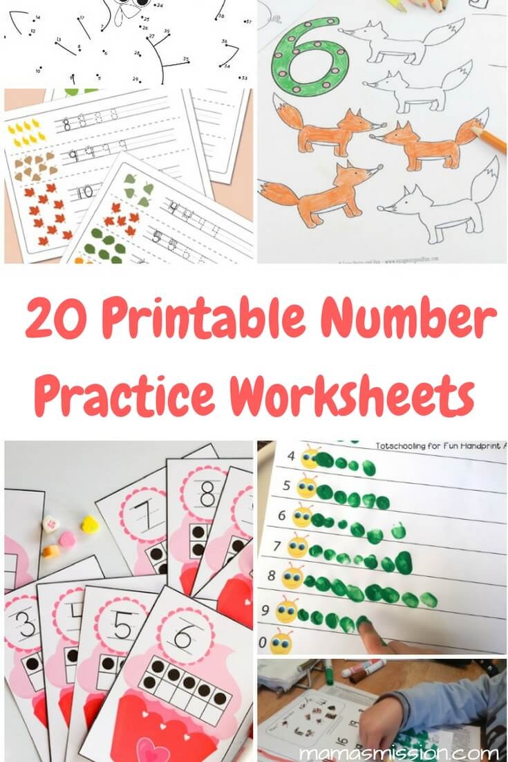 Teaching numbers to children should always be fun. These 20 Printable Number Practice Worksheets For Fun and Learning will help you get started!