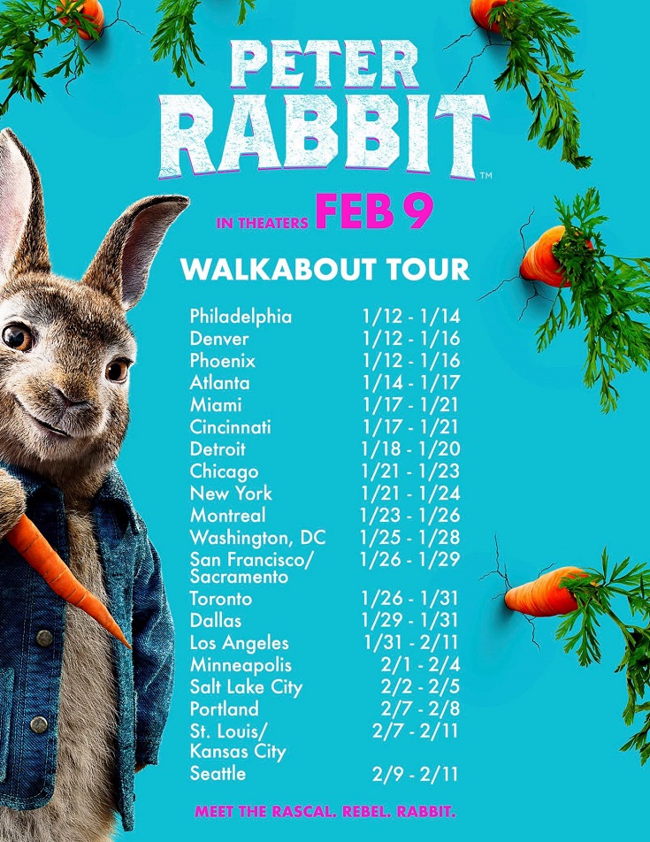 Have you heard about the new Peter Rabbit movie coming out next month? Well, get ready for some bunny sightings because you can find Peter Rabbit in Miami during the Peter Rabbit Walkabout Tour. Join the fun with photo ops, activities, giveaways and more!