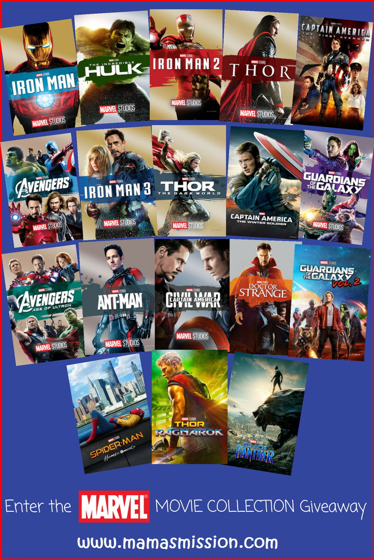 Enter the ultimate Marvel Movie Collection Giveaway for a chance to win a digital copy of ALL 18 Marvel Cinematic Universe movies - including Black Panther - to celebrate AVENGERS : INFINITY WAR!