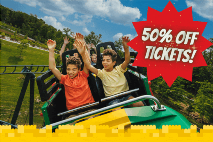 Grab this Legoland New York Discount Tickets deal while it lasts and save 50% off regular ticket prices on 1 day tickets at Legoland.